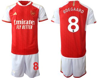 Najcenejši Moški Nogometni dresi kompleti Arsenal 2023-24 rdeča bela Martin Odegaard 8 prodajo