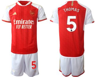 Najcenejši Moški Nogometni dresi kompleti Arsenal 2023-24 rdeča bela Thomas Partey 5 prodajo