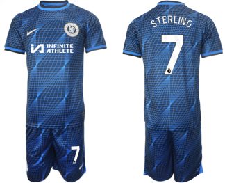 Najcenejši Moški Nogometni dresi kompleti Chelsea Gostujoči 2023-2024 Raheem Sterling 7 prodaja