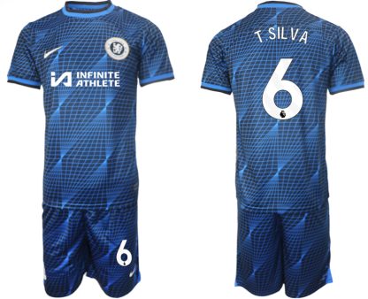 Najcenejši Moški Nogometni dresi kompleti Chelsea Gostujoči 2023-2024 Thiago Silva 6 prodaja