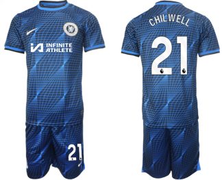 Najcenejši Moški Nogometni dresi kompleti Chelsea Gostujoči 2023-2024 tisk Ben Chilwell 21