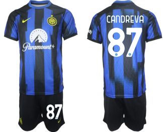 Najcenejši Moški Nogometni dresi kompleti Inter Milan Domači 2023 2024 tisk Antonio Candreva 87