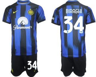 Najcenejši Moški Nogometni dresi kompleti Inter Milan Domači 2023 2024 tisk Cristiano Biraghi 34