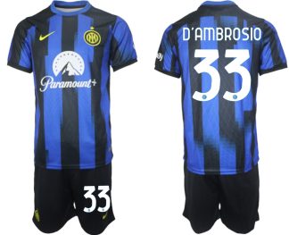 Najcenejši Moški Nogometni dresi kompleti Inter Milan Domači 2023 2024 tisk Danilo D’ambrosio 33