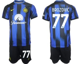 Najcenejši Moški Nogometni dresi kompleti Inter Milan Domači 2023 2024 tisk Marcelo Brozović 77
