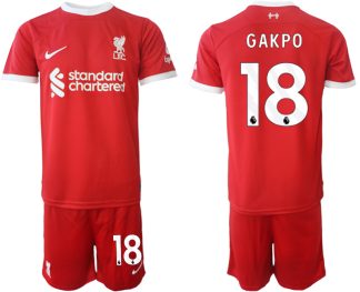 Najcenejši Moški Nogometni dresi kompleti Liverpool Domači 2023 2024 Cody Gakpo 18