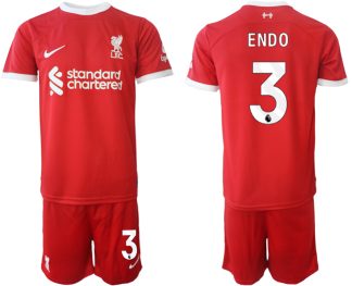 Najcenejši Moški Nogometni dresi kompleti Liverpool Domači 2023 2024 Wataru Endo 3