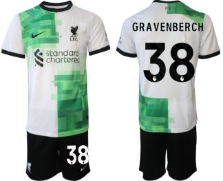 Najcenejši Moški Nogometni dresi Liverpool Gostujoči Kratek Rokav + Kratke hlače 2023 2024 Ryan Gravenberch 38