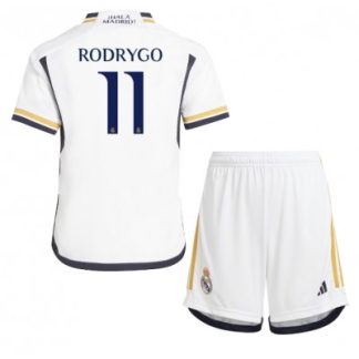 Najcenejši Otroški Nogometni dresi kompleti Real Madrid Domači 23-24 Rodrygo Goes 11