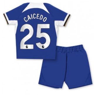 Najcenejši Otroški Nogometni dresi kompleti za otroke Chelsea Domači 2023-24 Moises Caicedo 25