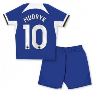 Najcenejši Otroški Nogometni dresi kompleti za otroke Chelsea Domači 2023-24 Mykhailo Mudryk 10