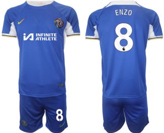Novo Moški Nogometni dresi kompleti Chelsea Domači 2023-2024 tisk Enzo Fernández 8
