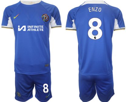 Novo Moški Nogometni dresi kompleti Chelsea Domači 2023-2024 tisk Enzo Fernández 8