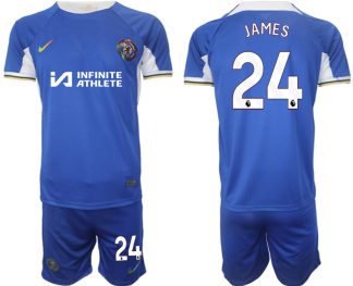 Novo Moški Nogometni dresi kompleti Chelsea Domači 2023-2024 tisk Reece James 24