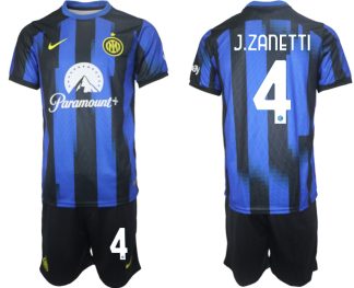 Novo Moški Nogometni dresi kompleti Inter Milan Domači 2023 2024 tisk Javier Zanetti 4