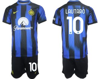 Novo Moški Nogometni dresi kompleti Inter Milan Domači 2023 2024 tisk Lautaro Martinez 10