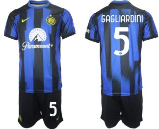 Novo Moški Nogometni dresi kompleti Inter Milan Domači 2023 2024 tisk Roberto Gagliardini 5