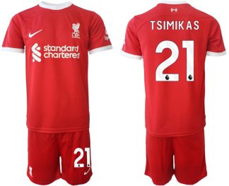 Novo Moški Nogometni dresovi kompleti Liverpool Domači 2023 2024 tisk Kostas Tsimikas 21