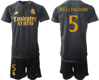 Kje Kupiti Najcenejši Moški Nogometni dresi kompleti Real Madrid Tretji 2023-24 Jude Bellingham 5