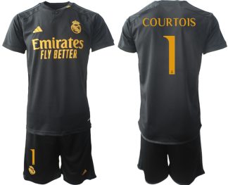Kje Kupiti Najcenejši Moški Nogometni dresi kompleti Real Madrid Tretji 2023-24 Thibaut Courtois 1