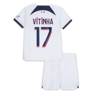 Kje Kupiti Otroški Nogometni dresi kompleti Paris Saint-Germain PSG Gostujoči 2023 2024 Vitinha Ferreira 17