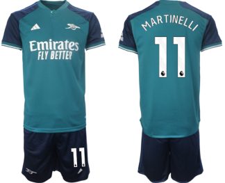 Najcenejši Moški Nogometni dresi Arsenal Tretji 2023-24 Kratek Rokav + Kratke hlače Gabriel Martinelli 11