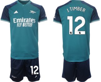 Najcenejši Moški Nogometni dresi Arsenal Tretji 2023-24 Kratek Rokav + Kratke hlače Jurrien Timber 12