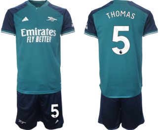 Najcenejši Moški Nogometni dresi Arsenal Tretji 2023-24 Kratek Rokav + Kratke hlače Thomas Partey 5