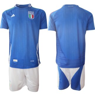 Najcenejši Moški Nogometni dresi Italija Domači 2024-2025 Kratek Rokav + Kratke hlače