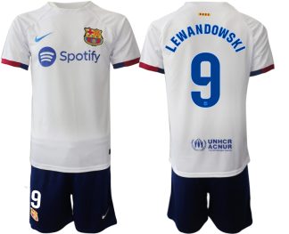 Najcenejši Moški Nogometni dresi kompleti Barcelona Gostujoči 2023-24 Robert Lewandowski 9