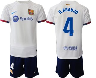 Najcenejši Moški Nogometni dresi kompleti Barcelona Gostujoči 2023-24 Ronald Araujo 4