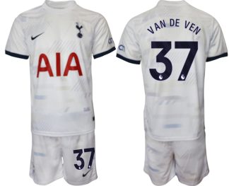 Najcenejši Moški Nogometni dresi kompleti Tottenham Hotspur Domači bela 2023 2024 Micky van de Ven 37