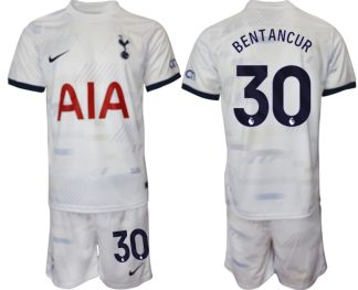 Najcenejši Moški Nogometni dresi kompleti Tottenham Hotspur Domači bela 2023 2024 Rodrigo Bentancur 30
