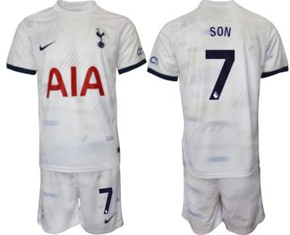 Najcenejši Moški Nogometni dresi kompleti Tottenham Hotspur Domači bela 2023 2024 Son Heung-min 7