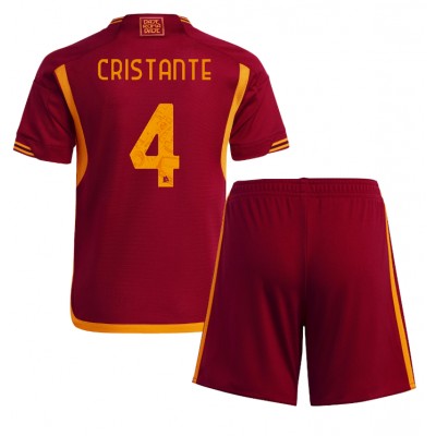 Najcenejši Otroški Nogometni dresi kompleti AS Roma Domači 2023 2024 Bryan Cristante 4
