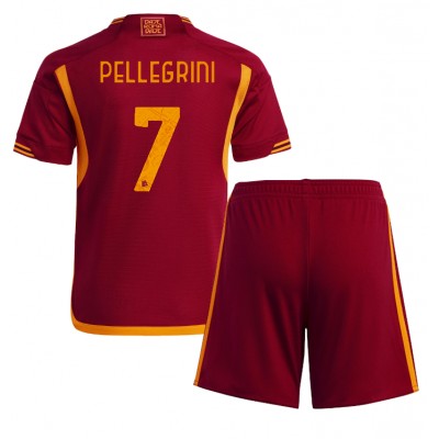 Najcenejši Otroški Nogometni dresi kompleti AS Roma Domači 2023 2024 Lorenzo Pellegrini 7