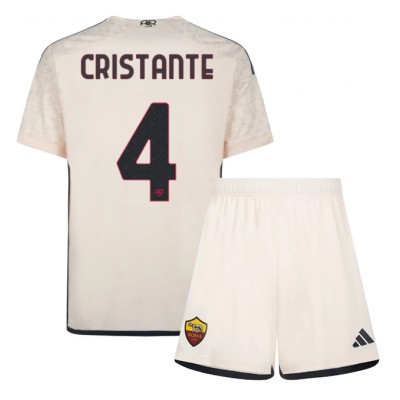Najcenejši Otroški Nogometni dresi kompleti AS Roma Gostujoči 2023 2024 Bryan Cristante 4