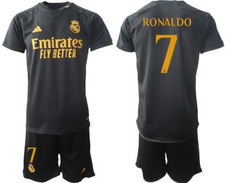 Novo Prodajo Moški Nogometni dresi kompleti Real Madrid Tretji 2023-24 Cristiano Ronaldo 7
