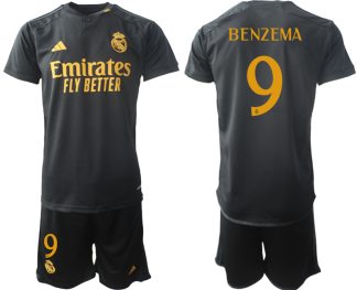 Novo Prodajo Moški Nogometni dresi kompleti Real Madrid Tretji 2023-24 Karim Benzema 9