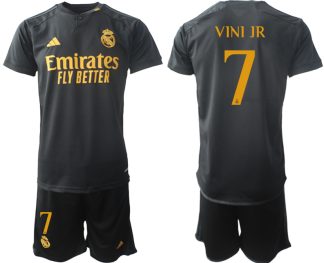 Novo Prodajo Moški Nogometni dresi kompleti Real Madrid Tretji 2023-24 Vinicius Junior 7