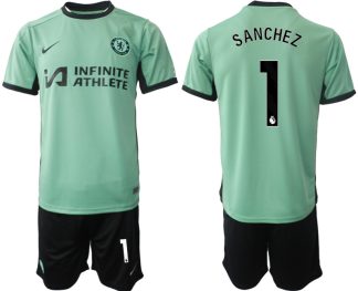 Najcenejši Moški Nogometni dresi kompleti Chelsea Tretji 2023 2024 Robert Sanchez 1