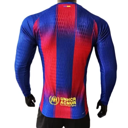 Moški Dresovi za nogomet FC Barcelona Domači 2025-26 Dolgi Rokav