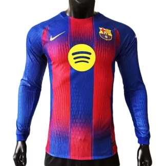 Moški Dresovi za nogomet FC Barcelona Domači 2025-26 Dolgi Rokav