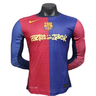 Moški Dresi za nogomet FC Barcelona Travis Scott 2024-25 Dolgi Rokav