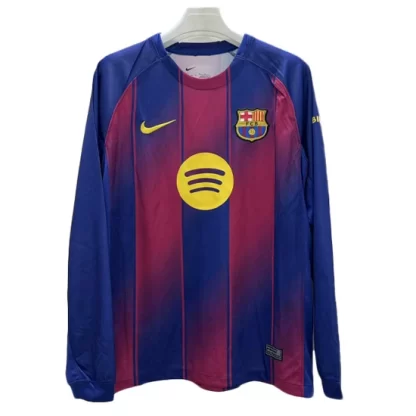 Moški Dresi za nogomet FC Barcelona 2025-26 Dolgi Rokav