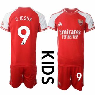 Nogometni dresi Kompleti za otroke Arsenal Domači 2025-26 tisk Gabriel Jesus 9