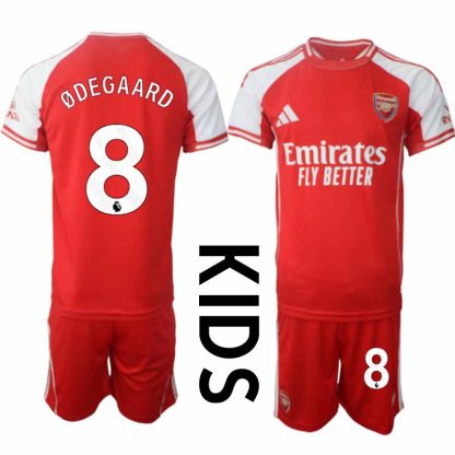 Nogometni dresi Kompleti za otroke Arsenal Domači 2025-26 tisk Martin Ødegaard 8