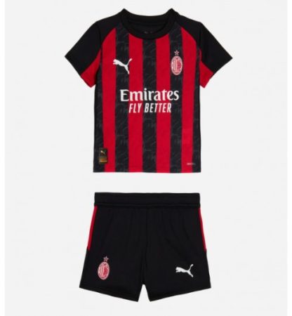 Otroški Dresi komplet AC Milan Domači 2025-26 črna tisk Fikayo Tomori 23