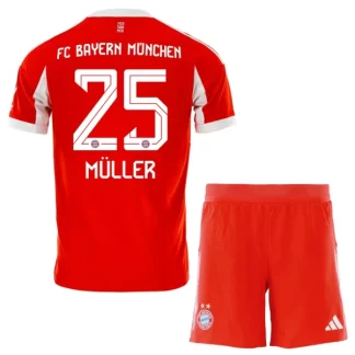 Nogometni dresi komplet tisk Thomas Müller 25 FC Bayern Munich Domači 2025-26 rdeča