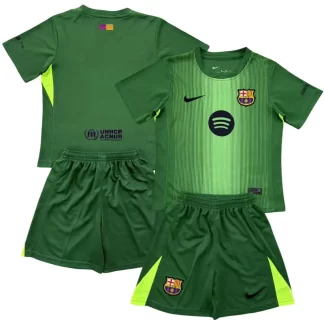 Otroški Nogometni dresi komplet Barcelona Vratar 2025-26 zelena